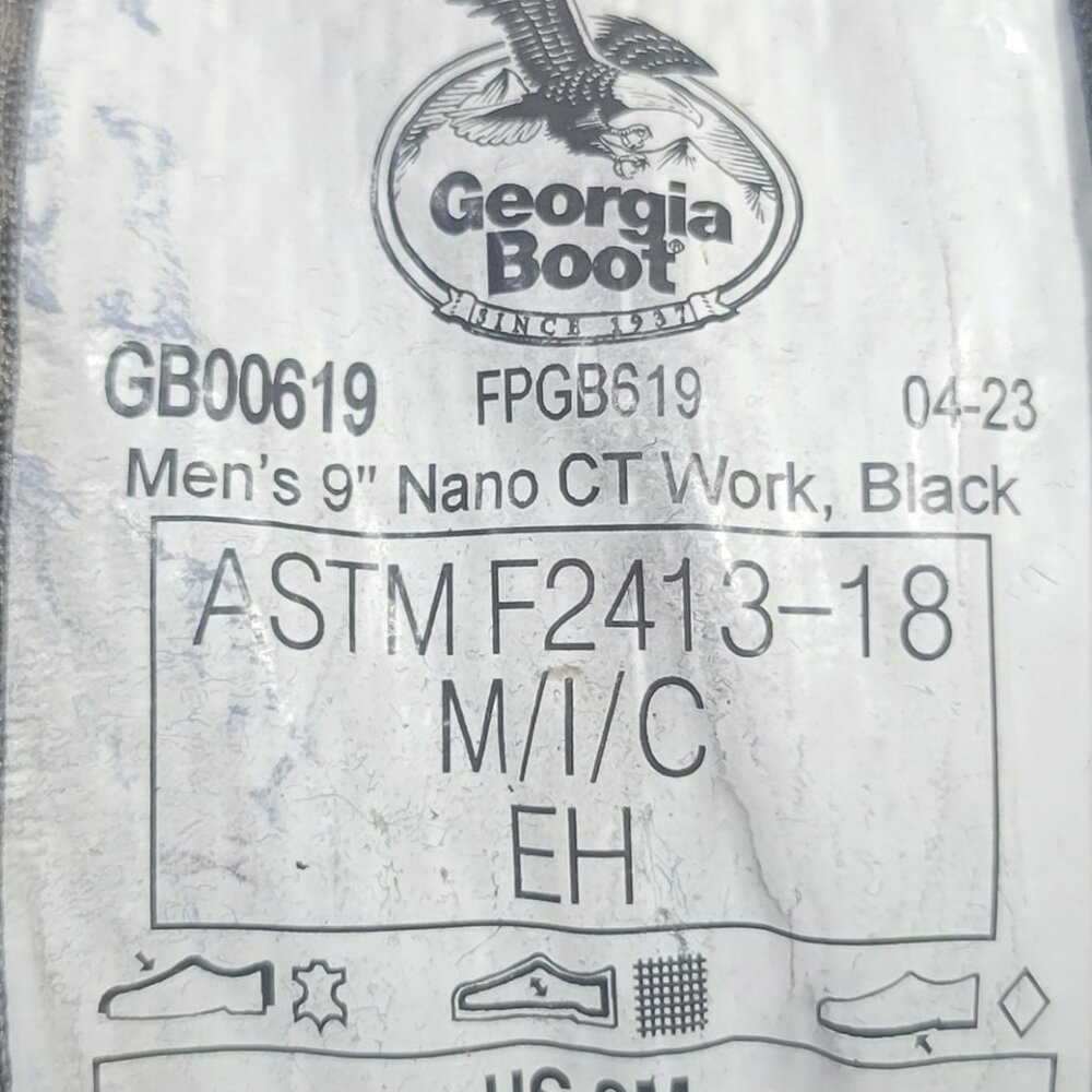 Georgia LTX Logger 9" Composite Toe Mens Size US 9M Waterproof Work Boot GB00619 - Picture 14 of 15